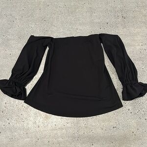 Susana Monaco Black Off-the-shoulder Top Size Small